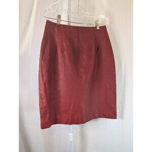 Vintage Bagatelle Genuine Leather Red Skirt Pencil Size 6 Waist 26" Lined (N05)